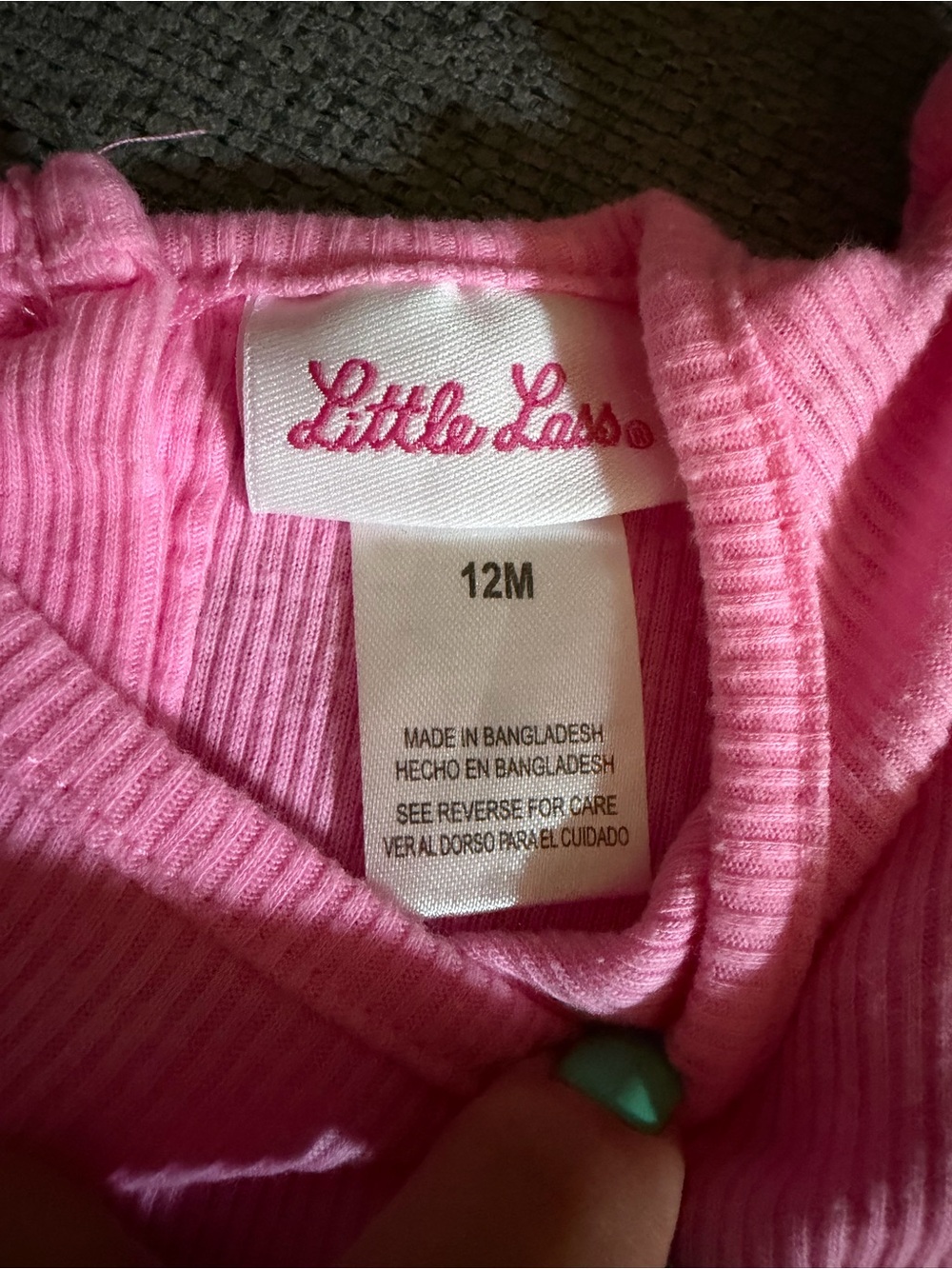 Little Lass Pink Ribbed Flutter-Sleeve One-Piece - Picture 2 of 3